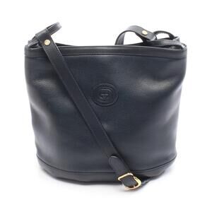 Gucci Interlocking GG Shoulder Bag Leather Navy Blue